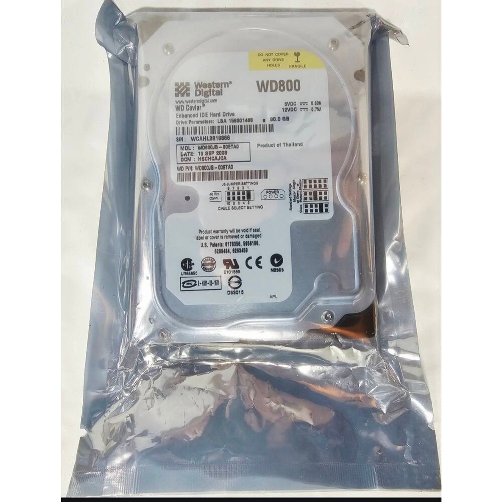 Vtg 2003 Western Digital WD Caviar Enhanced IDE Hard Drive 80GB WD800 NEW Sealed